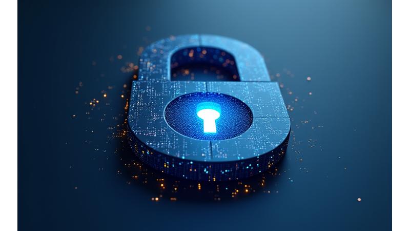 Eine Serie von stilisierten Vorhängeschlössern und verschlüsselten Code-Symbolen, die digitale Sicherheit und Datenschutz auf einem Netzwerk darstellen, unterstreicht die robusten Sicherheitsmaßnahmen der Nyfira Academy.