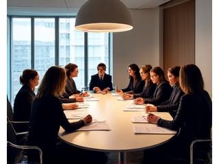 Diverse group of executives seated around a boardroom table, indicating readiness for governance roles.